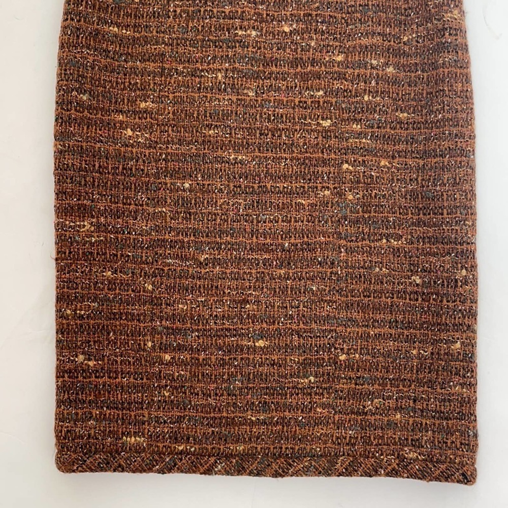 CHANEL brown wool tweed Vintage pencil skirt 34 - Picture 2 of 10